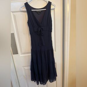 Connected Apparel Navy Blue Midi Dress